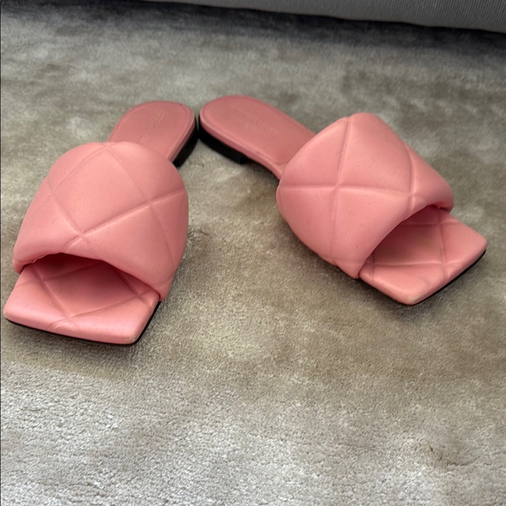 Bottega Veneta Pink Quilted Sandals
